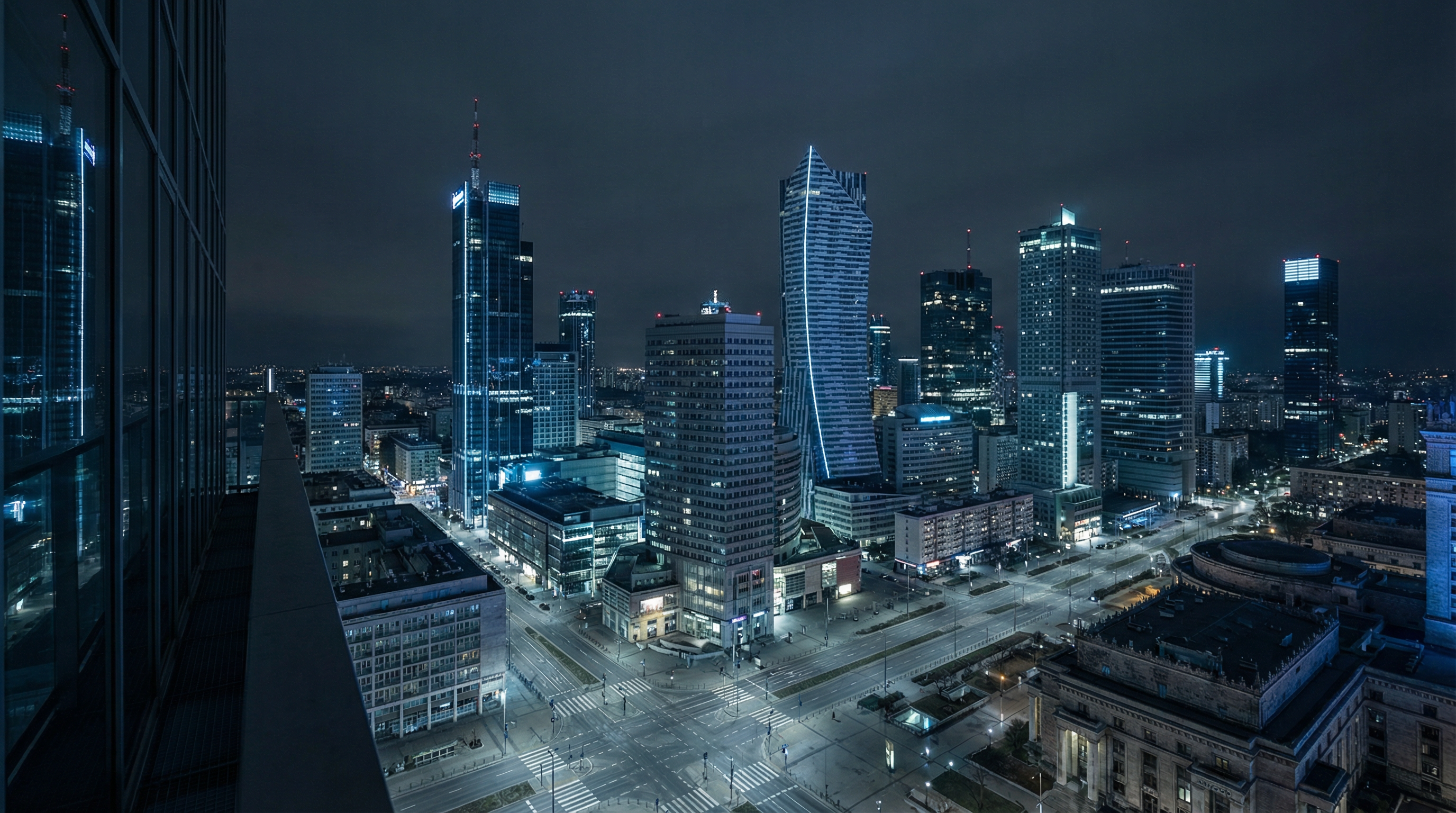 Warsaw Skyline Night